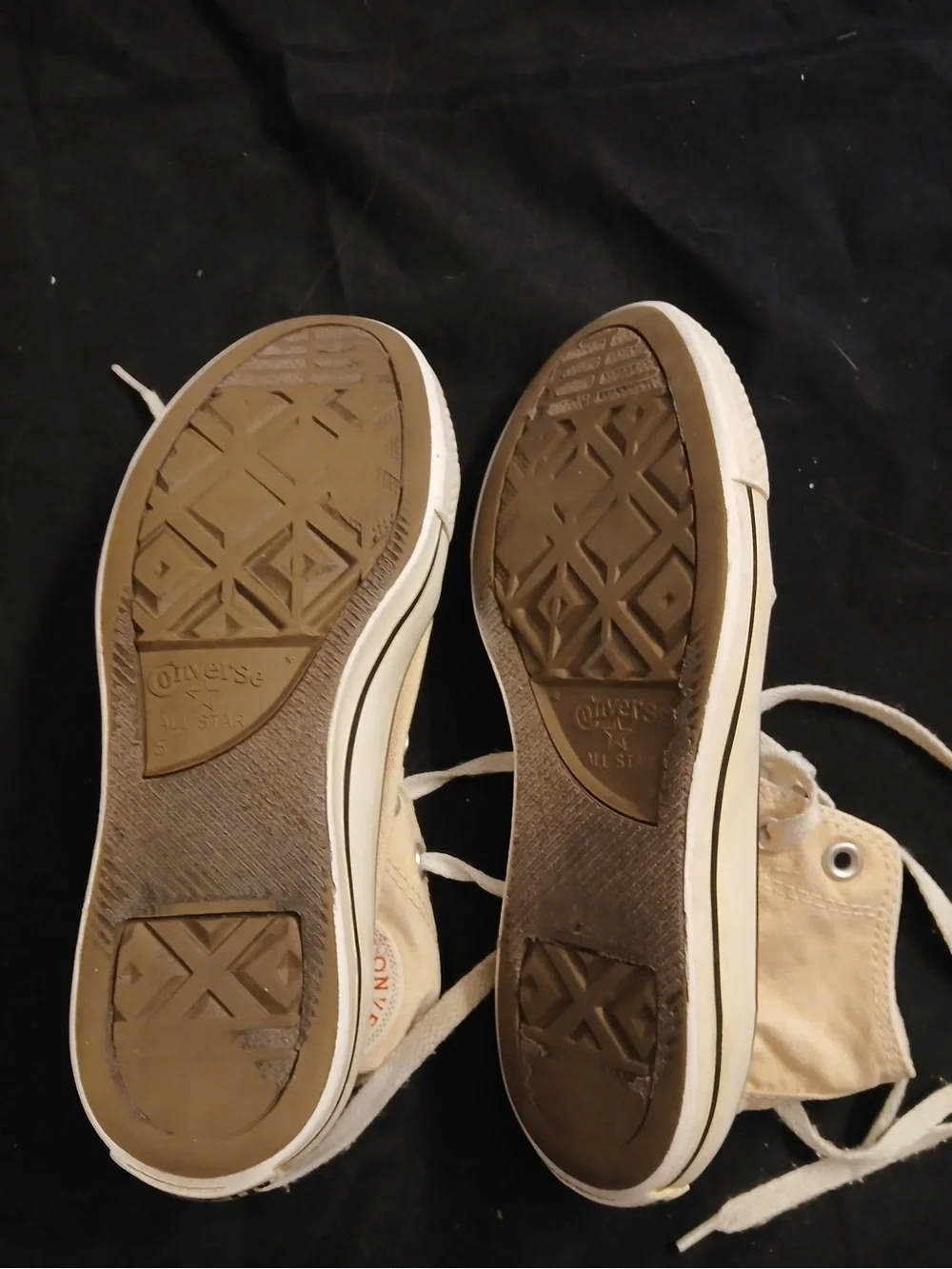 Converse High Top Sneakers in Light Beige Canvas